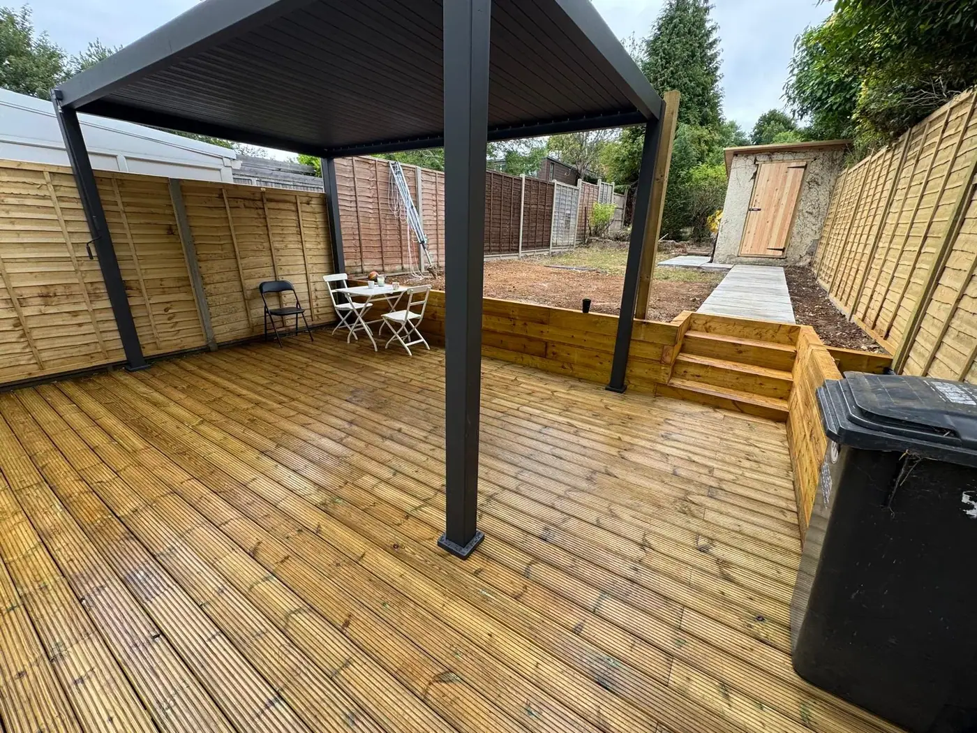Covered garden decking: VISAN-supplied photograph