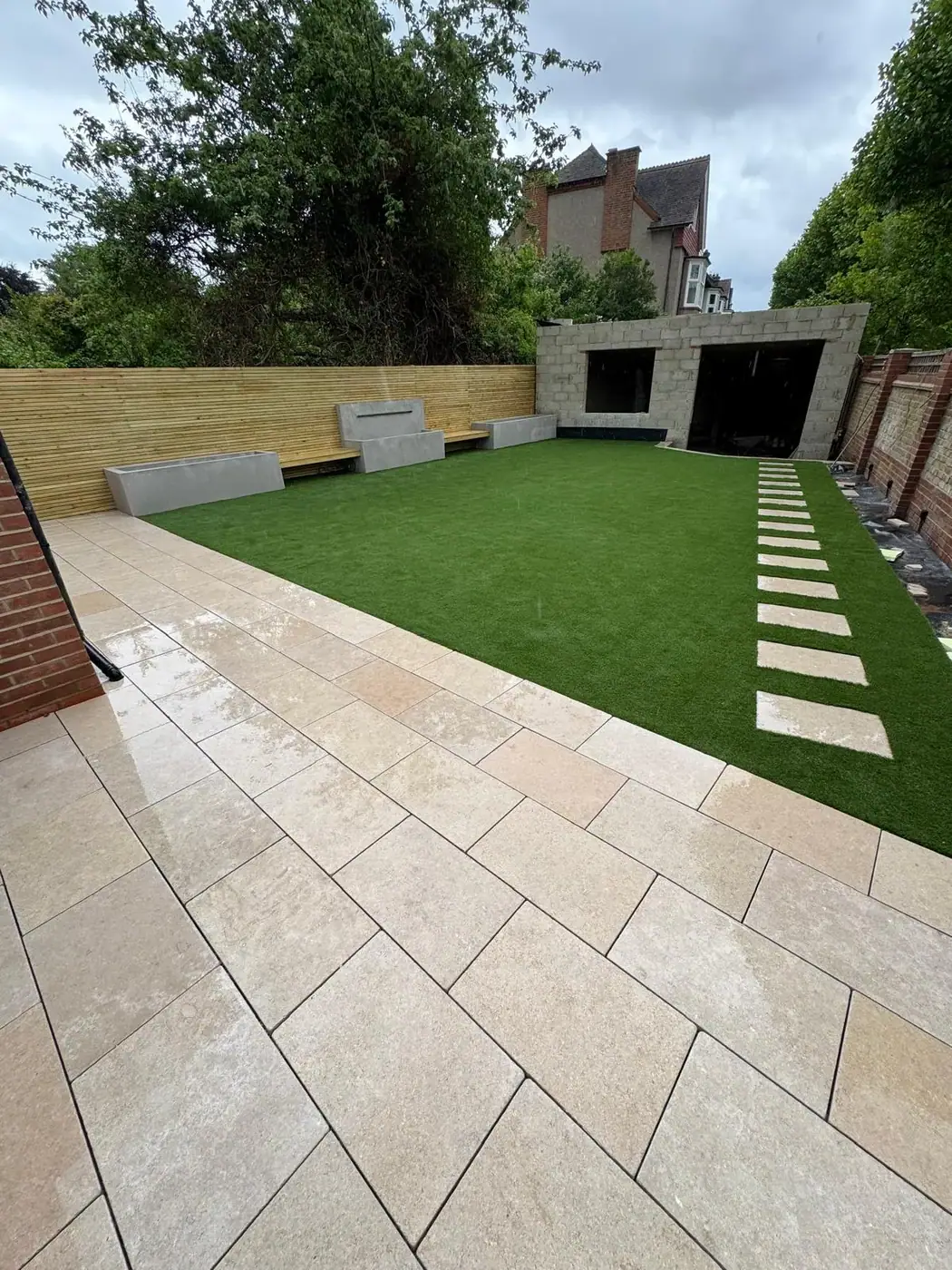 Garden paving, steps & planting; photograph 13