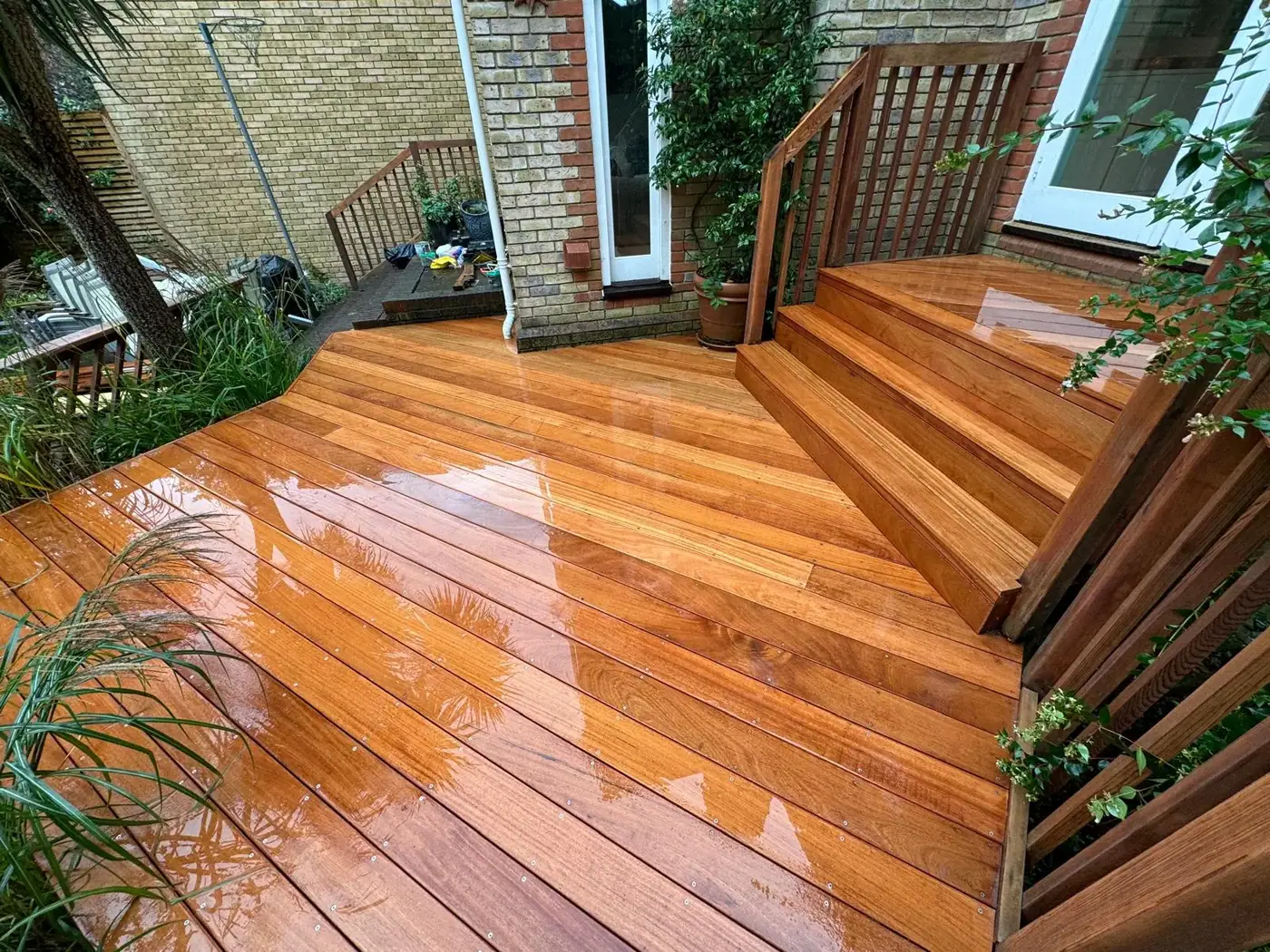 Hardwood deck & garden steps; photograph 24