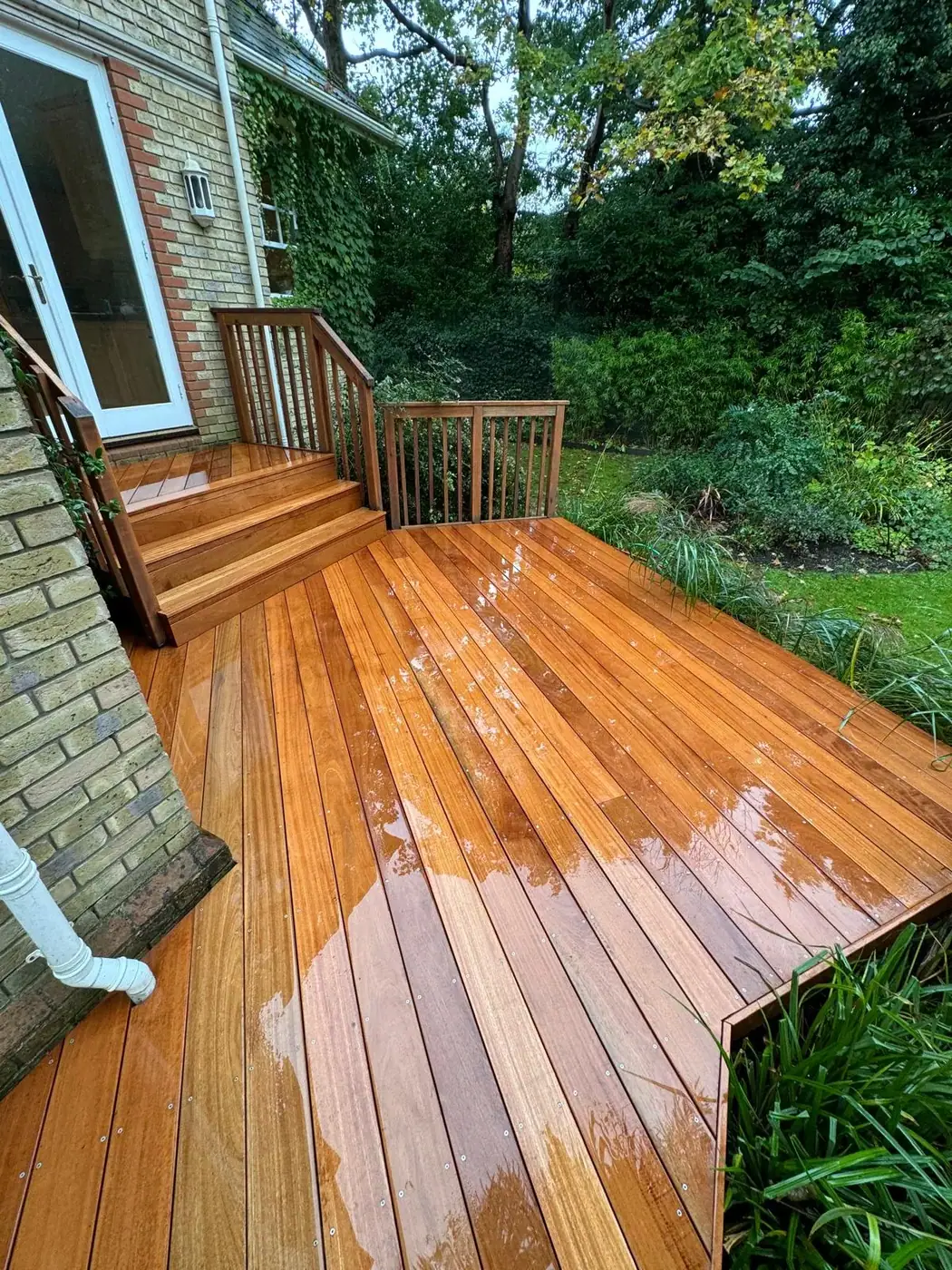 Hardwood deck & garden steps; photograph 25