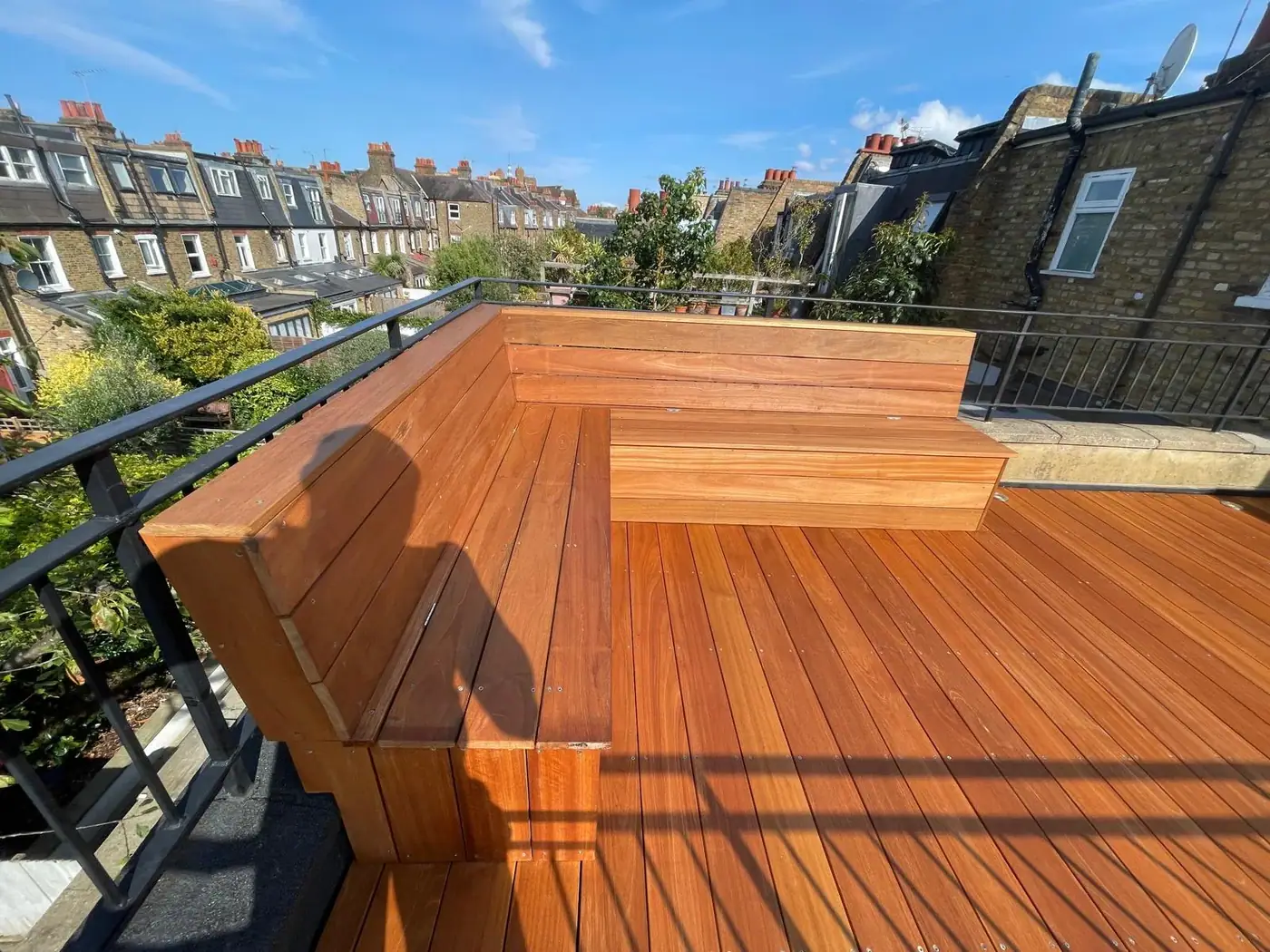 Roof terrace decking & seating; photograph 58