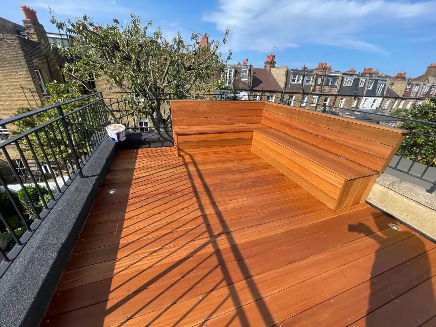 Roof terrace decking & seating; photograph 59